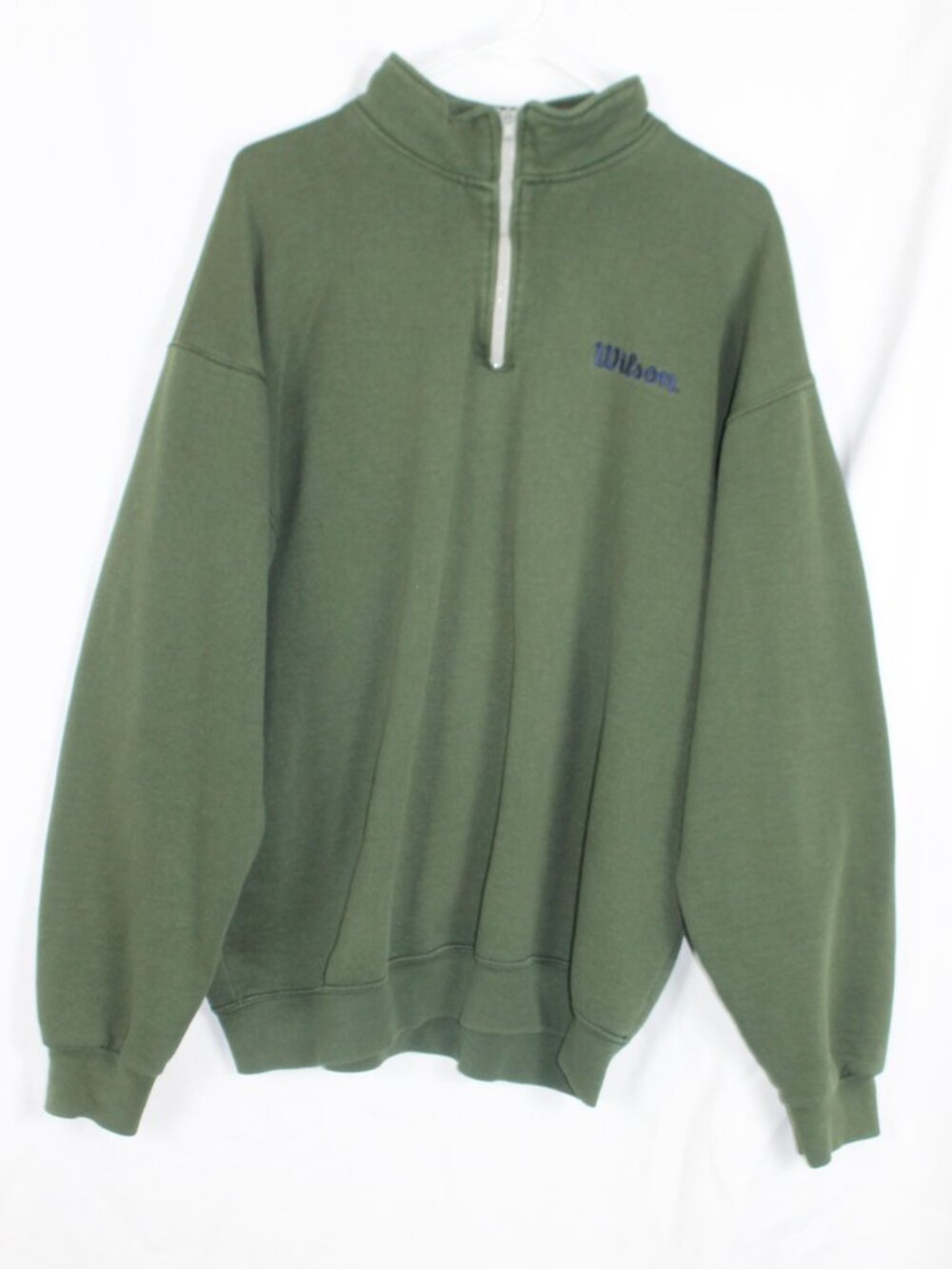 Wilson Men's XXL Olive Green Quarter Zip Pullover Sweatshirt Activewear USA Made